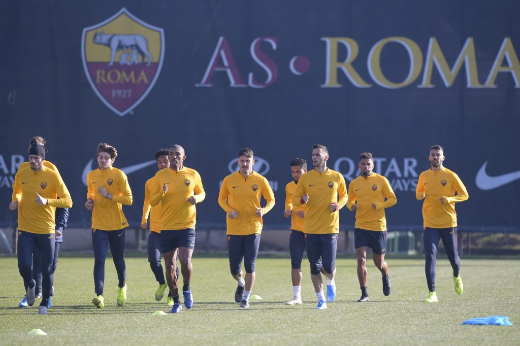 AS Roma, sessione di allenamento a Trigoria