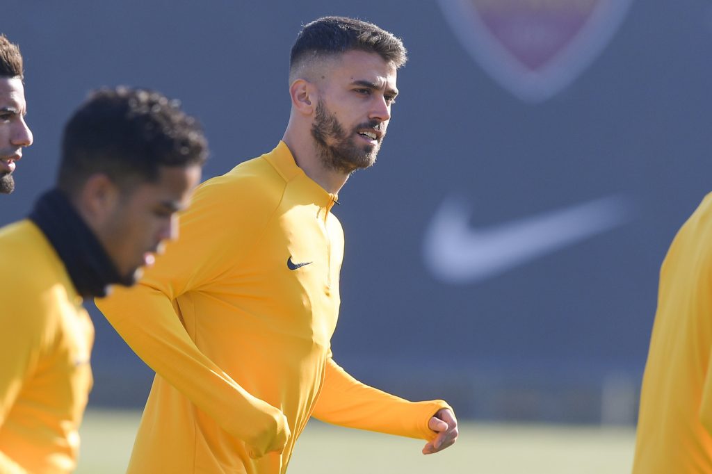 Spinazzola AS Roma, sessione di allenamento a Trigoria