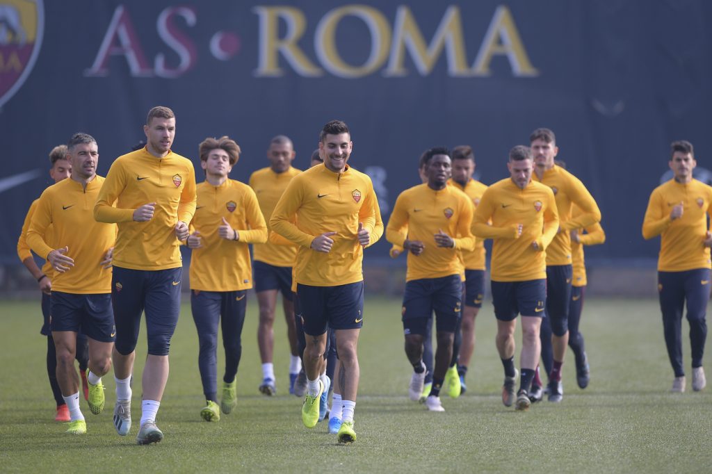 AS Roma, allenamento mattutino a Trigoria