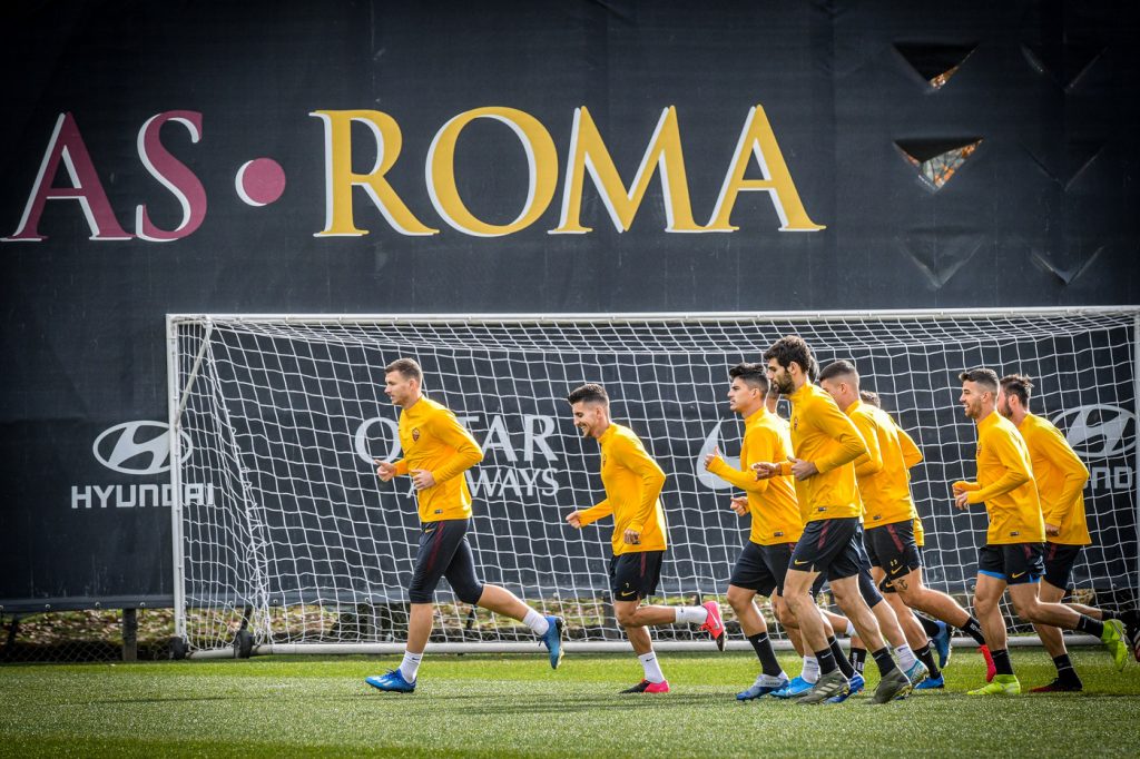 AS Roma, allenamento a Trigoria