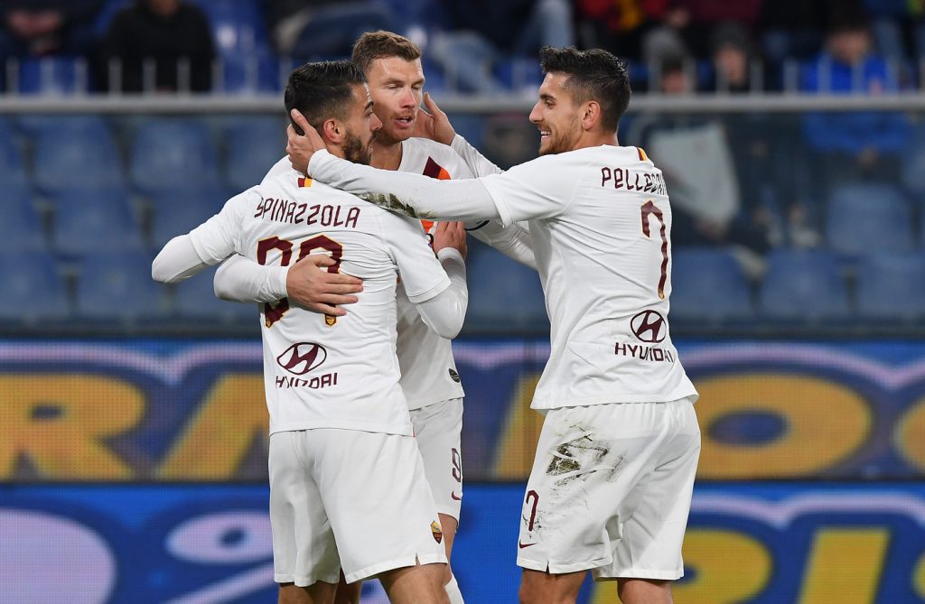 dzeko pellegrini spinazzola Genoa vs AS Roma  - Serie A TIM 2019/2020