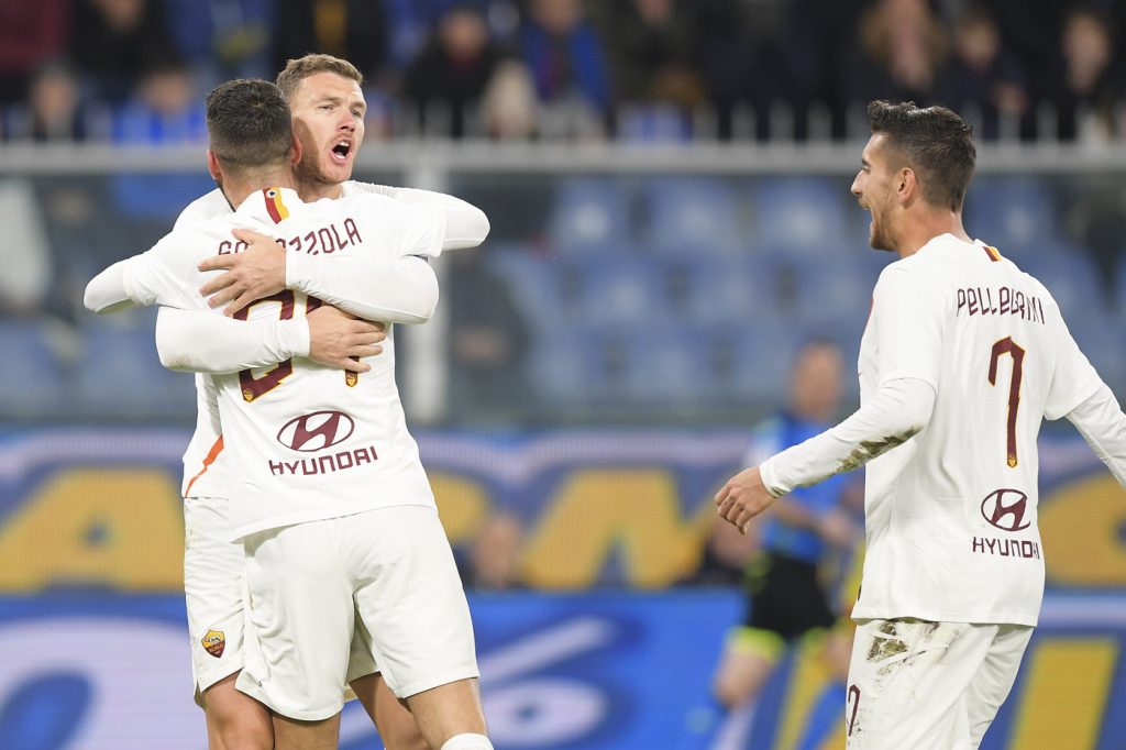 pellegrini spinazzola dzeko Genoa vs AS Roma  - Serie A TIM 2019/2020
