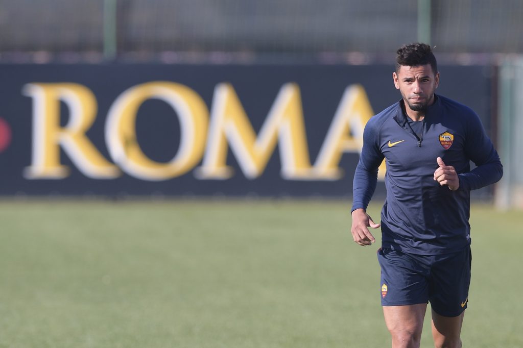 Bruno Peres AS Roma, sessione di allenamento a Trigoria