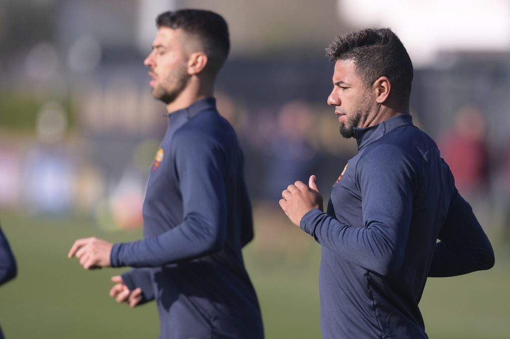 Bruno Peres Spinazzola AS Roma, sessione di allenamento a Trigoria