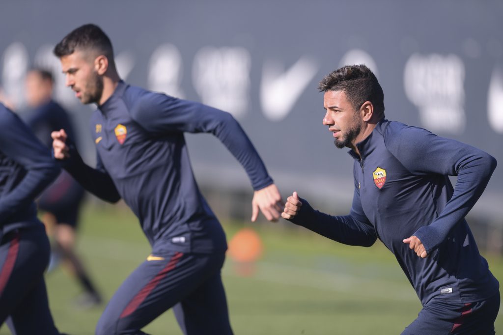 Spinazzola Bruno Peres AS Roma, sessione di allenamento a Trigoria