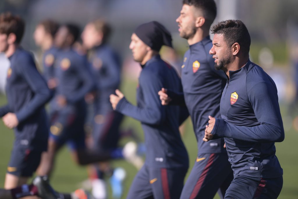 Bruno Peres AS Roma, sessione di allenamento a Trigoria