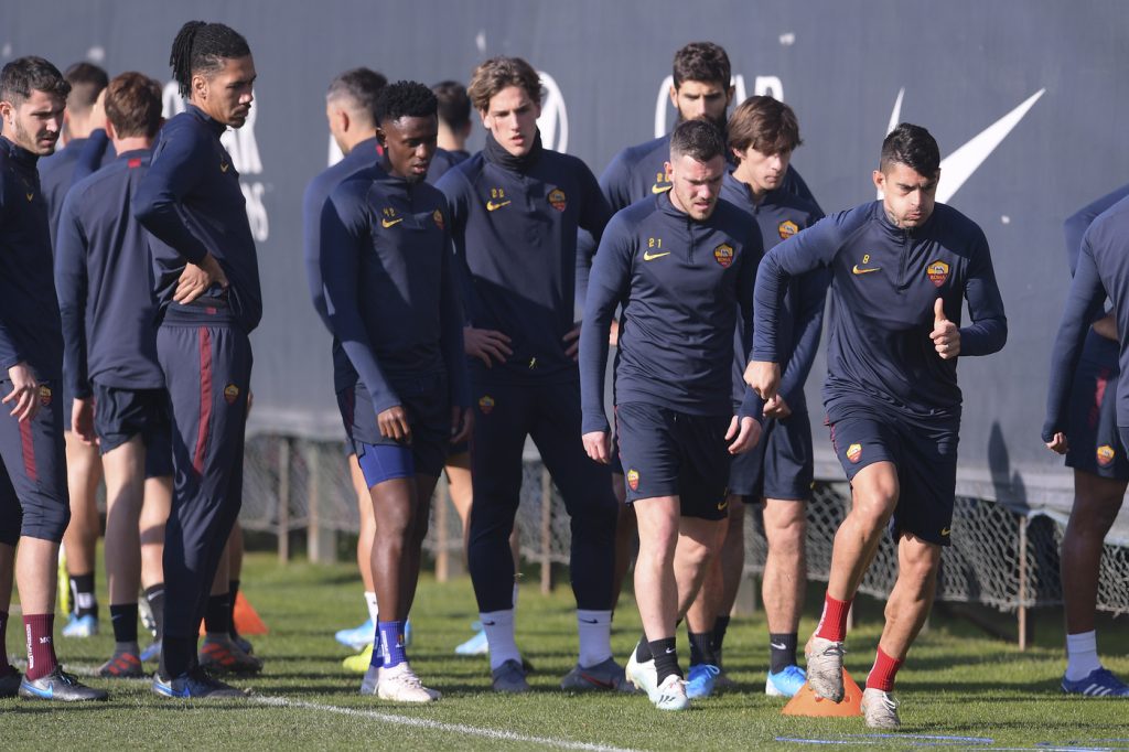 AS Roma, sessione di allenamento a Trigoria