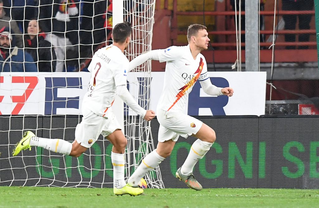 dzeko pellegrini Genoa vs AS Roma  - Serie A TIM 2019/2020