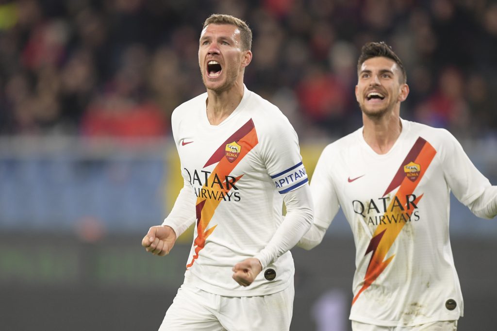 dzeko pellegrini Genoa vs AS Roma  - Serie A TIM 2019/2020
