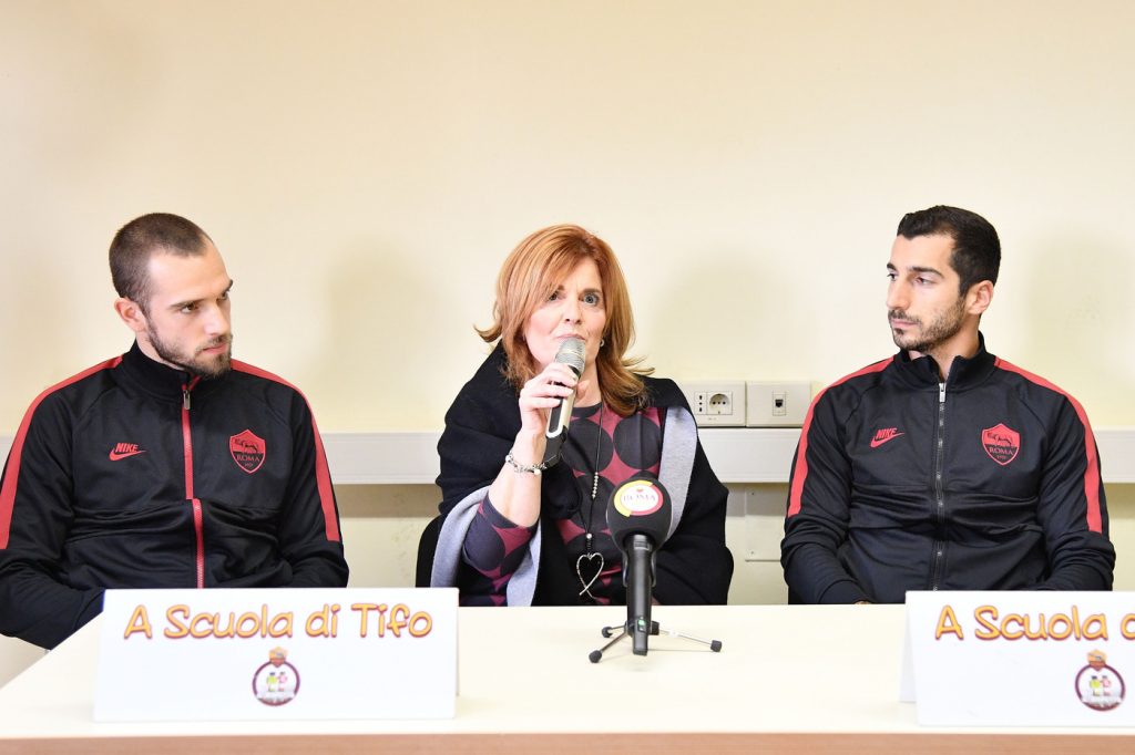 AS Roma, Pau Lopez e Henrikh Mkhitaryan a Scuola di Tifo