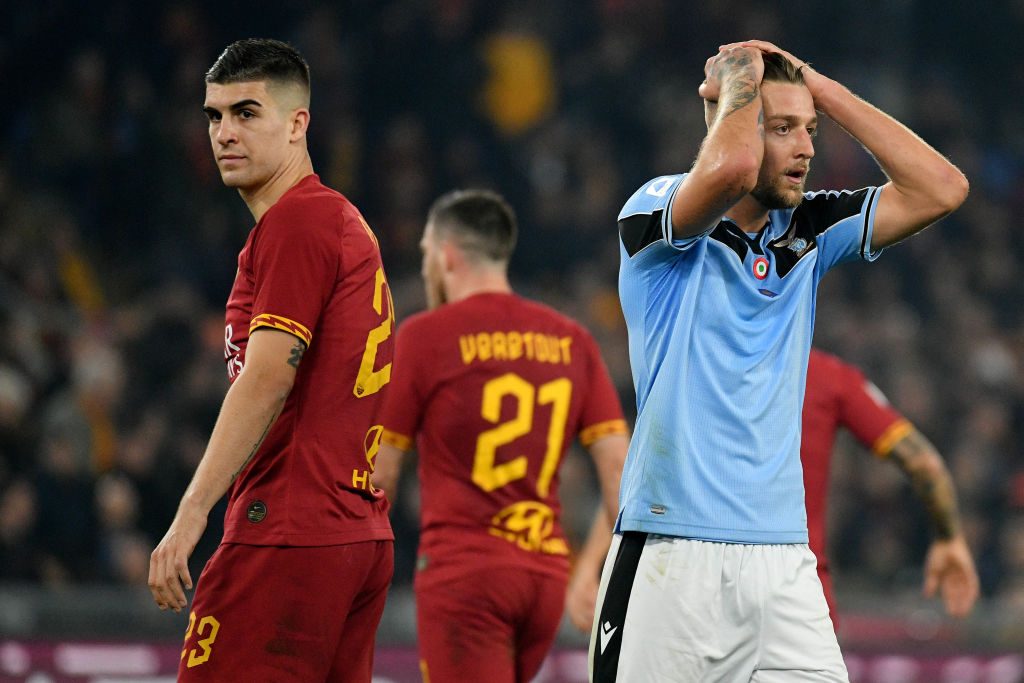 AS Roma v SS Lazio - Serie A milinkovic-savic mancini