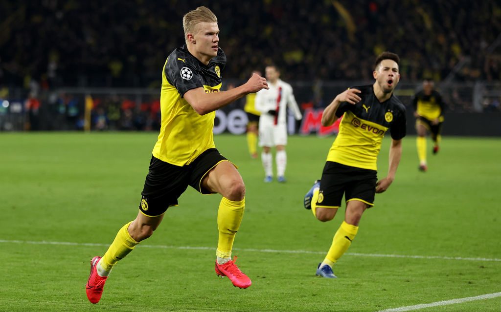 haaland Borussia Dortmund v Paris Saint-Germain - UEFA Champions League Round of 16: First Leg