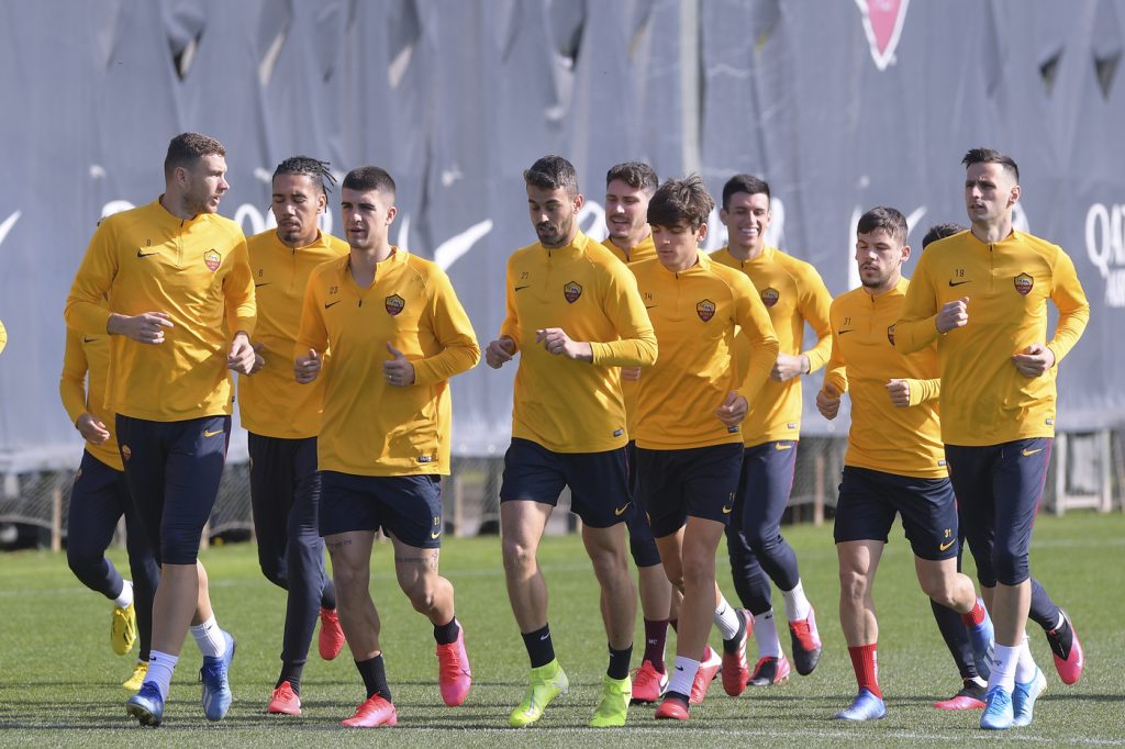 AS Roma, sessione di allenamento a TrigoriaAS Roma, sessione di allenamento a Trigoria