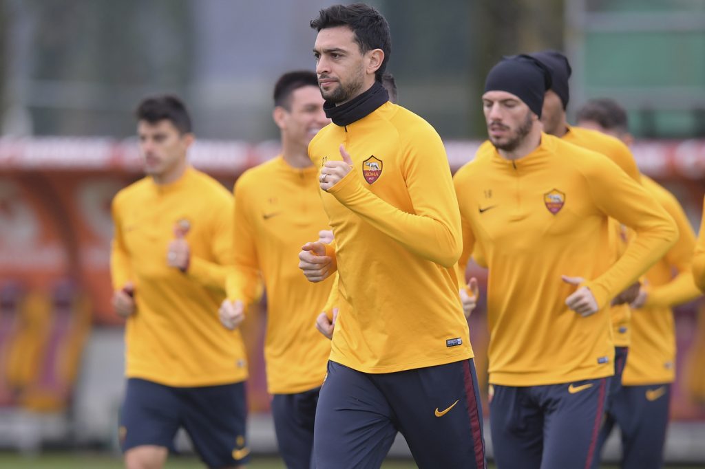 AS Roma, sessione di allenamento a Trigoria Pastore