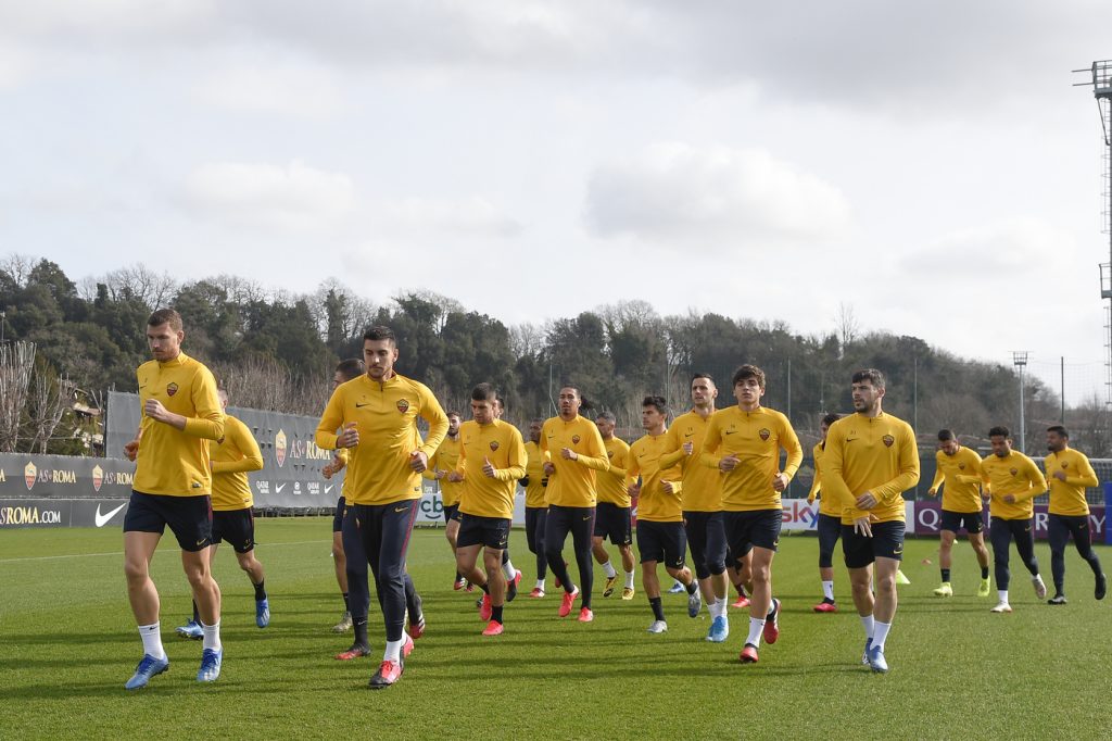 AS Roma, sessione di allenamento a Trigoria