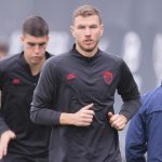 Dzeko AS Roma, sessione di allenamento in vista della sfida di Europa League contro il KAA Gent