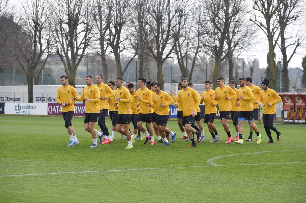AS Roma, allenamento mattutino a Trigoria