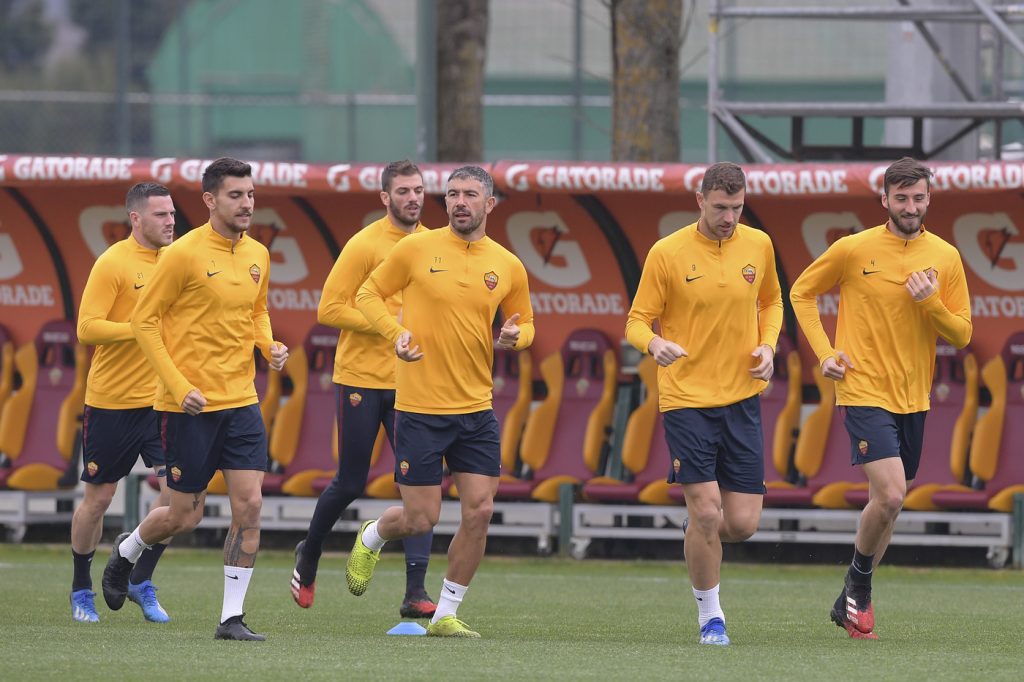 AS Roma, sessione di allenamento a TrigoriaAS Roma, sessione di allenamento a Trigoria
