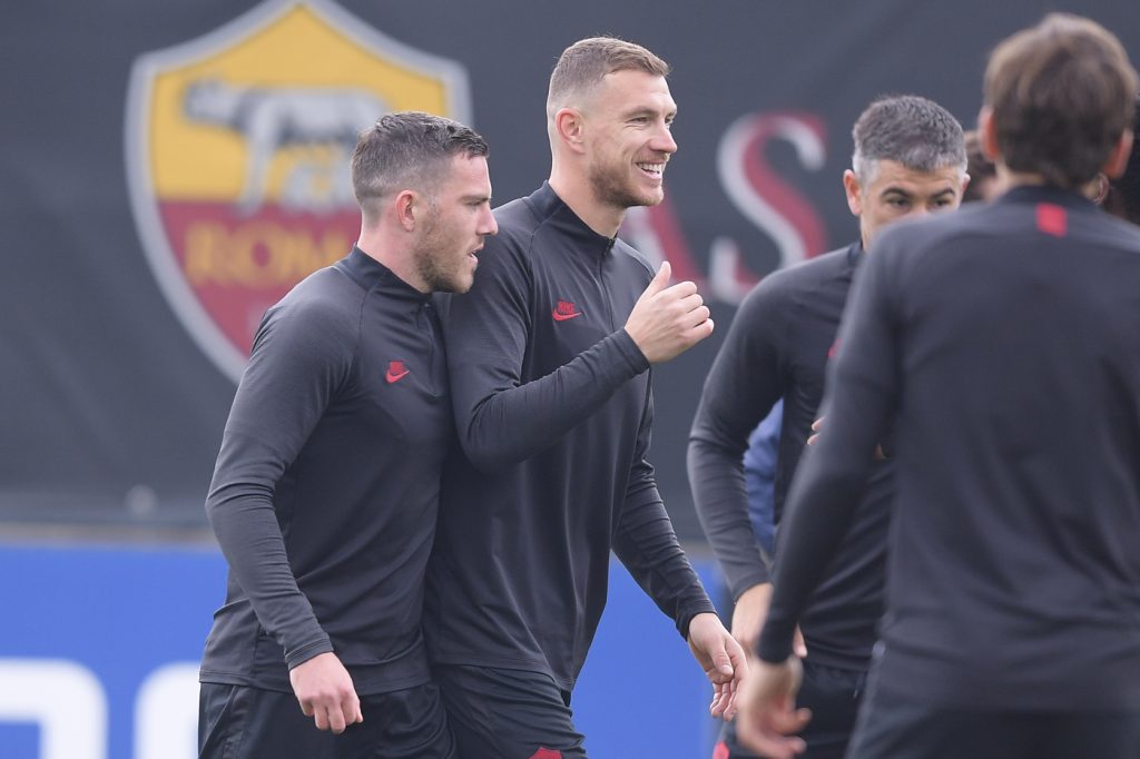 Veretout Dzeko Europa League, allenamento AS Roma in vista del Gent