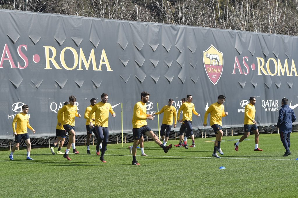 AS Roma, allenamento mattutino a Trigoria
