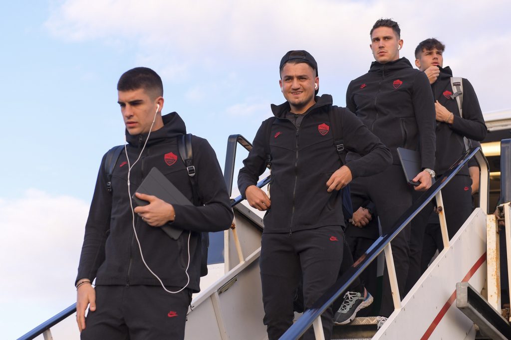AS Roma, la squadra in partenza per la trasferta di Gent