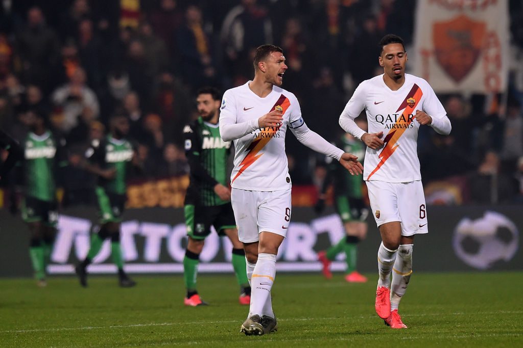 dzeko smalling US Sassuolo v AS Roma - Serie A