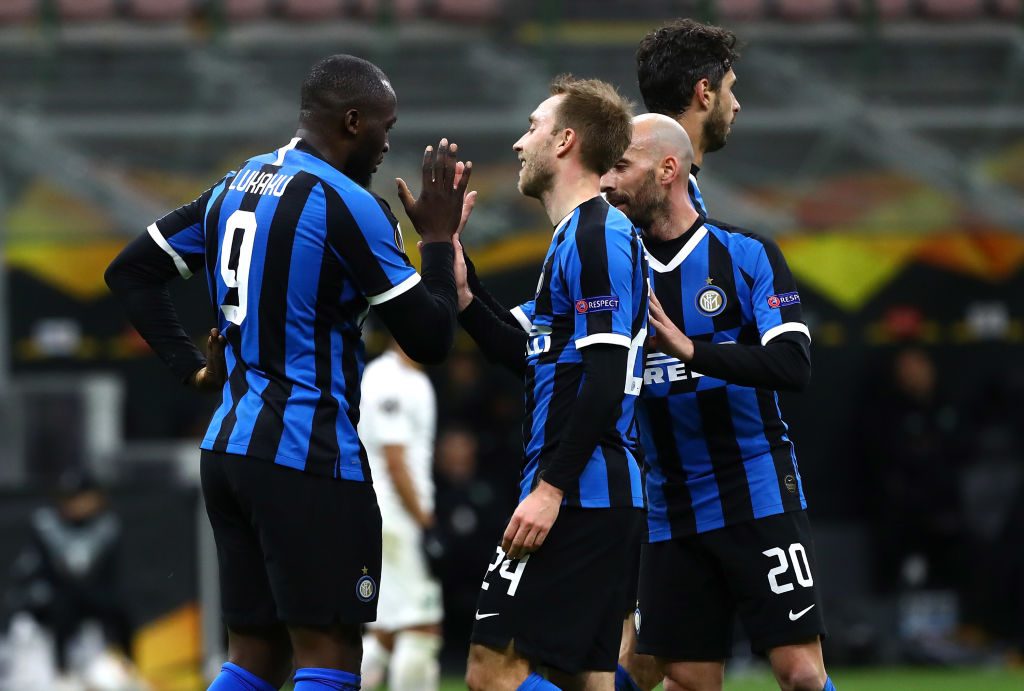 lukaku eriksen FC Internazionale v PFC Ludogorets Razgrad - UEFA Europa League Round of 32: Second Leg