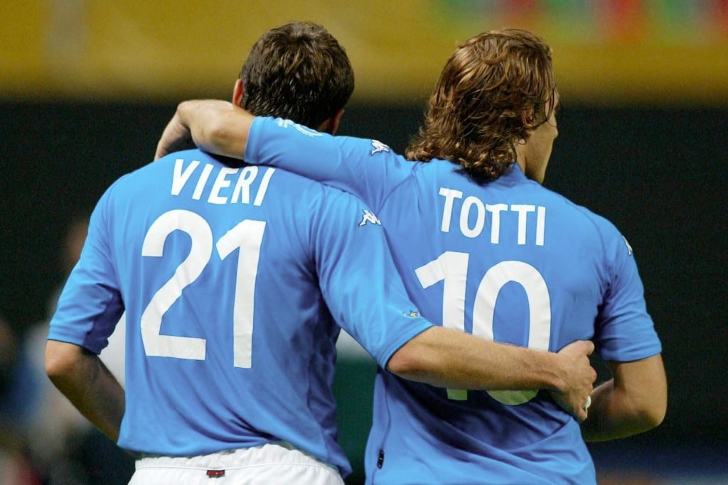totti vieri italia FUSSBALL: WM 2002 in JAPAN und KOREA, ITA - ECU 2:0;