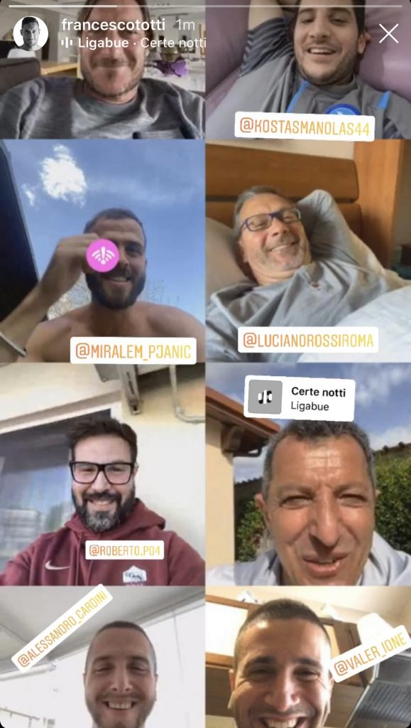 videochiamata totti pjanic manolas