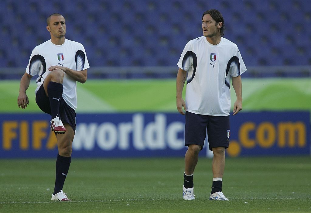 totti cannavaro Italy Training &amp; Press Conference