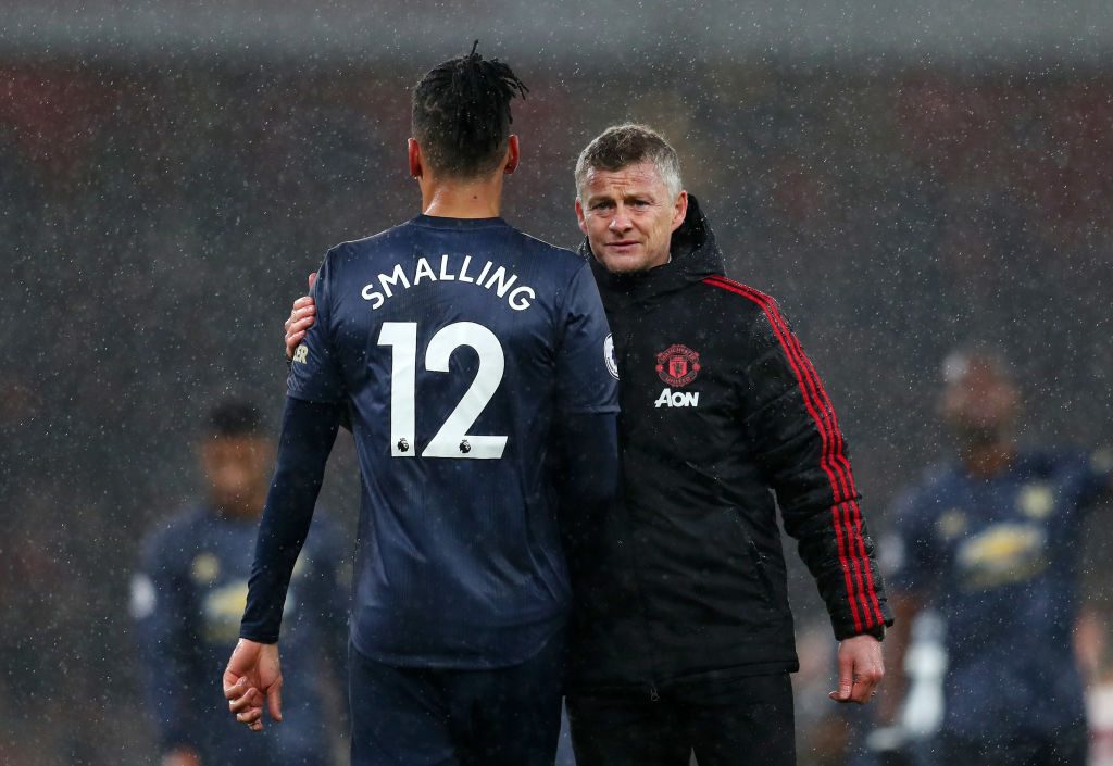 smalling Solskjaer Arsenal FC v Manchester United - Premier League