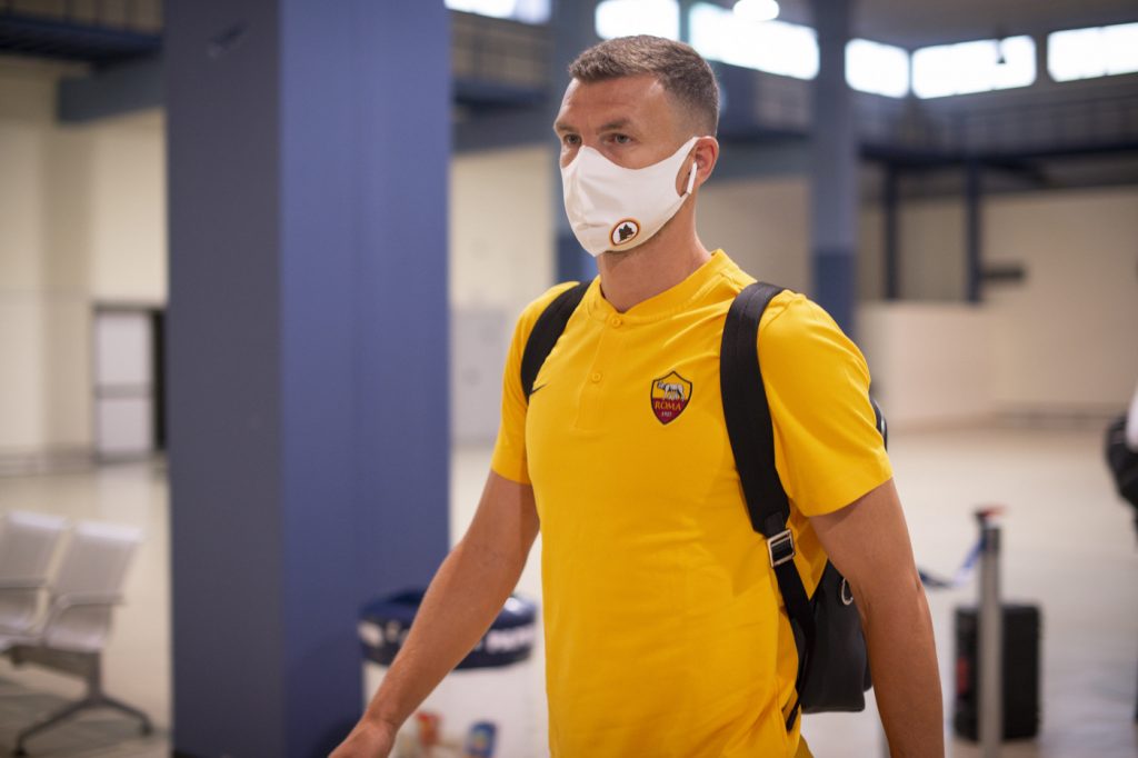 dzeko AS Roma, la squadra in partenza per la trasferta di Milano