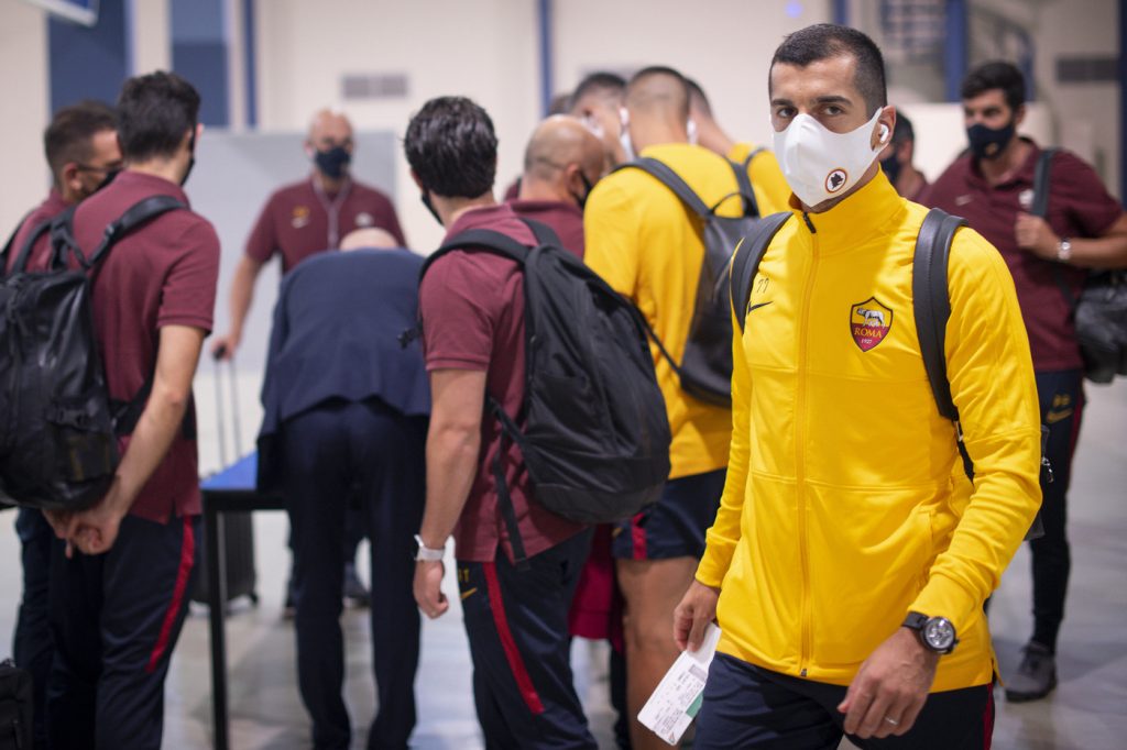 mkhitaryan AS Roma, la squadra in partenza per la trasferta di Milano