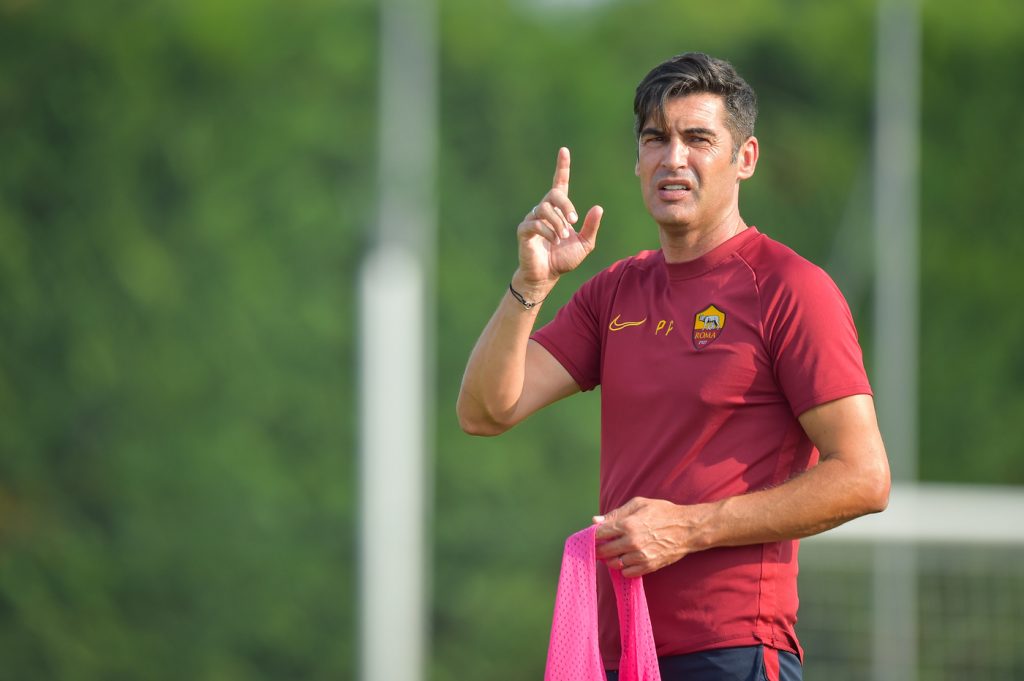 fonseca AS Roma, giallorossi al lavoro a Vinovo in vista della Juventus