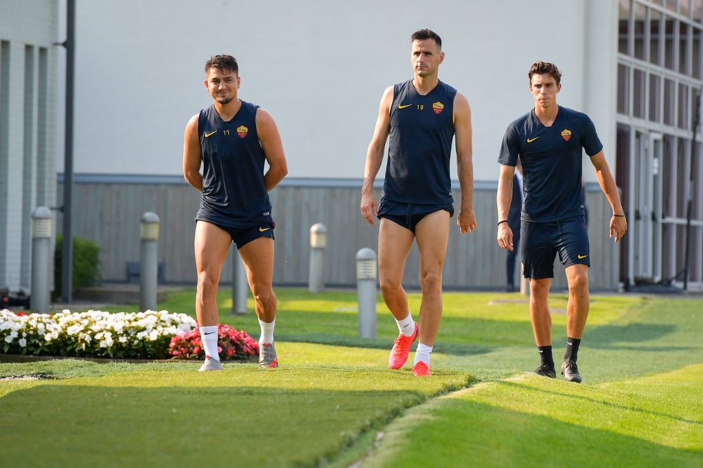 under kalinic calafiori AS Roma, giallorossi al lavoro a Vinovo in vista della Juventus