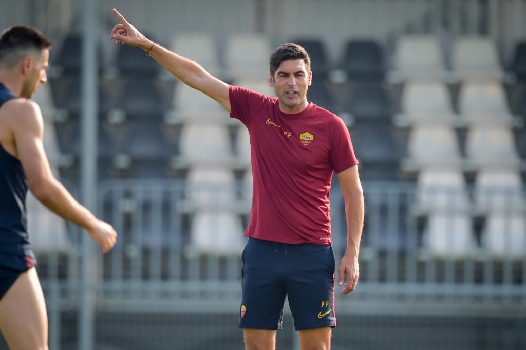 fonseca AS Roma, giallorossi al lavoro a Vinovo in vista della Juventus