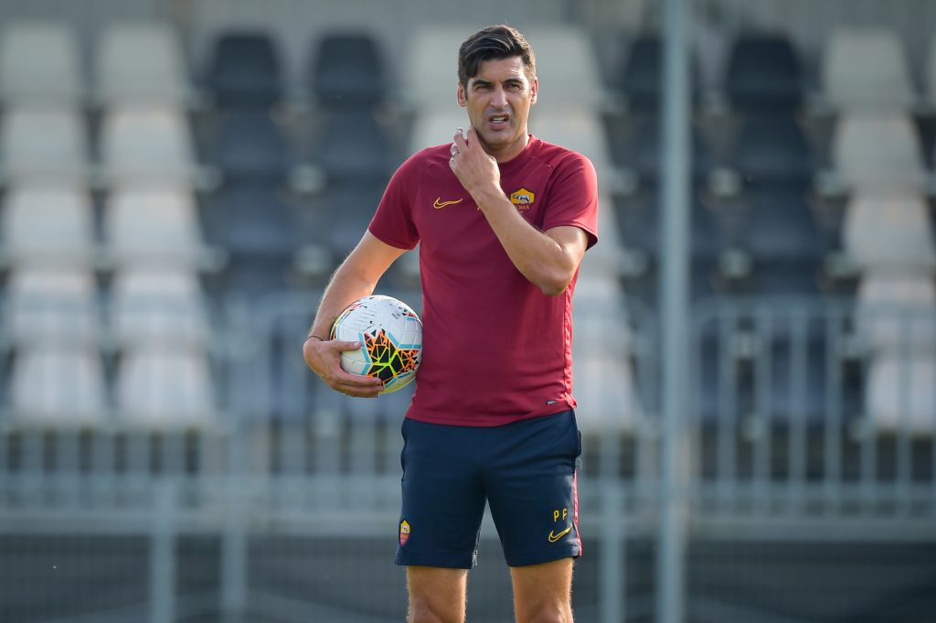 fonseca AS Roma, giallorossi al lavoro a Vinovo in vista della Juventus