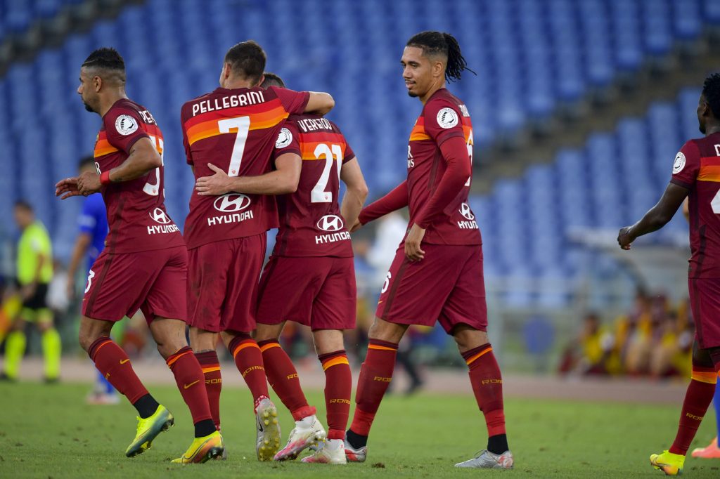 smalling pellegrini veretout Roma vs Fiorentina - Serie A TIM 2019/2020