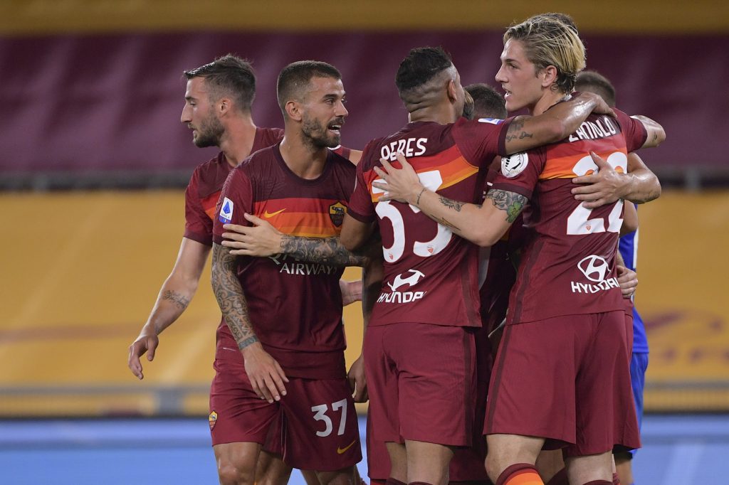veretout spinazzola zaniolo Roma vs Fiorentina - Serie A TIM 2019/2020