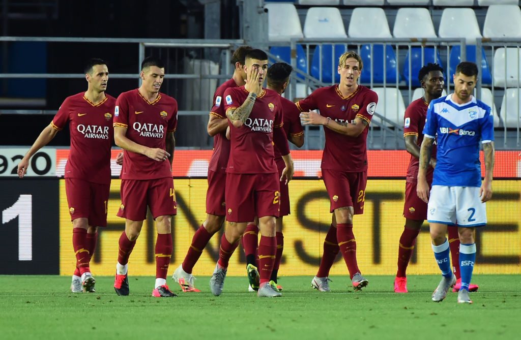 zaniolo mancini Brescia Calcio v AS Roma - Serie A