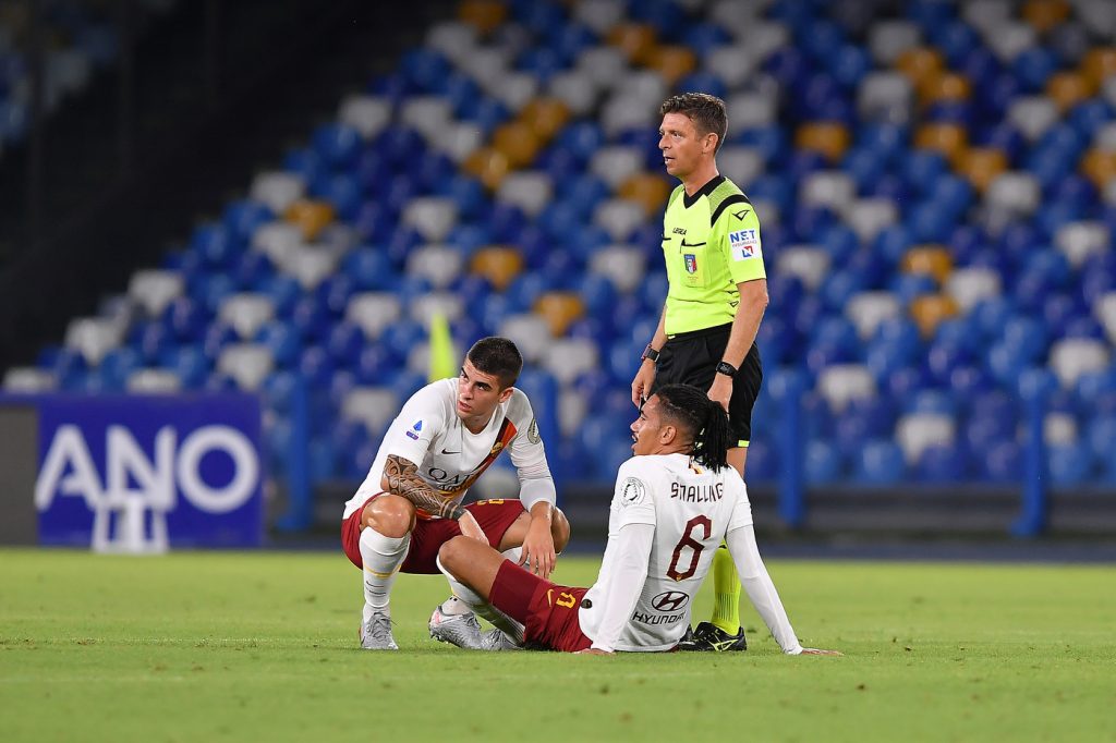 smalling infortunio Napoli vs Roma - Serie A TIM 2019/2020