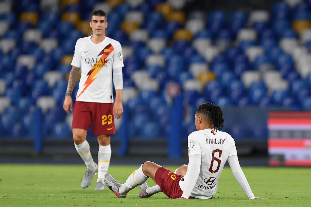 smalling mancini SSC Napoli v AS Roma - Serie A
