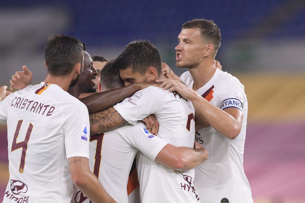 esultanza gol veretout dzeko Roma vs Parma - Serie A TIM 2019/2020Roma vs Parma - Serie A TIM 2019/2020