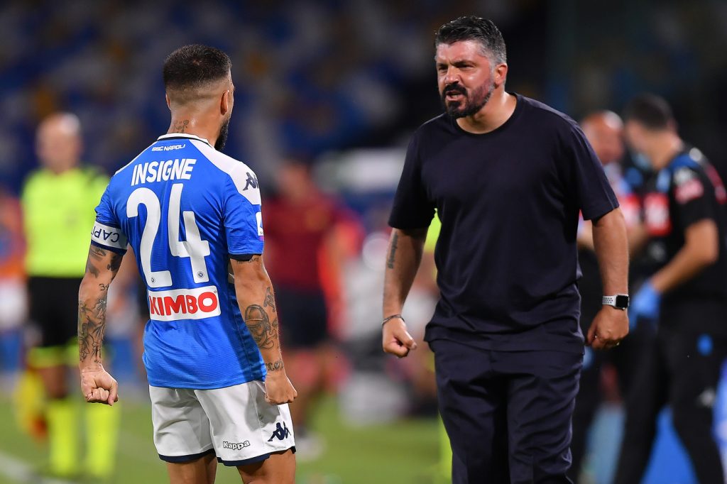 gattuso insigne Napoli vs Roma - Serie A TIM 2019/2020