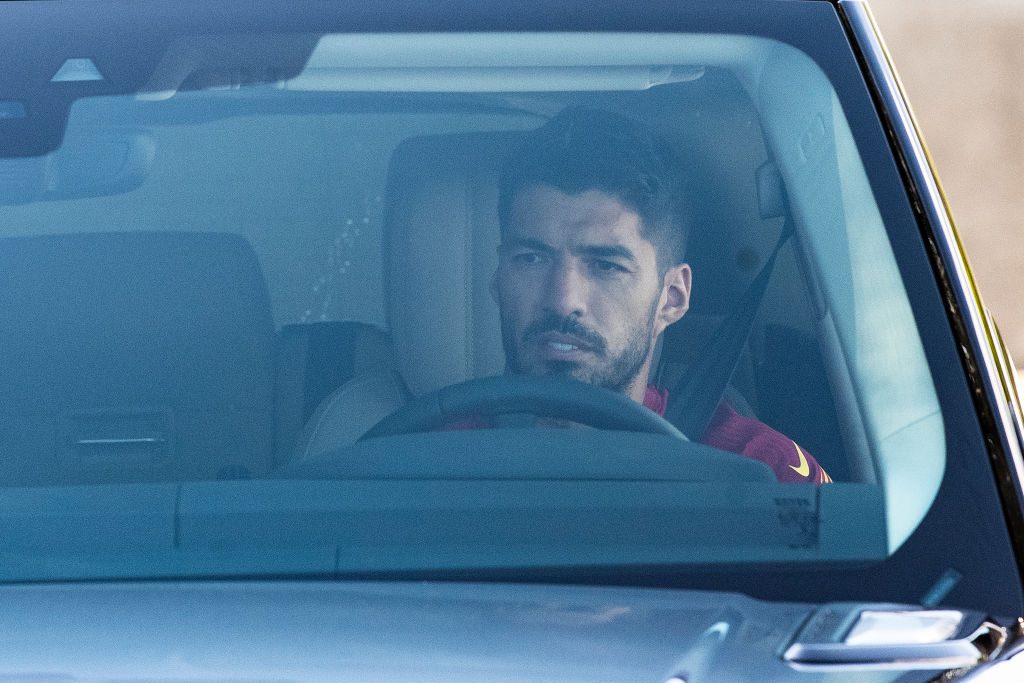 suarez FC Barcelona Players Arrive For Training