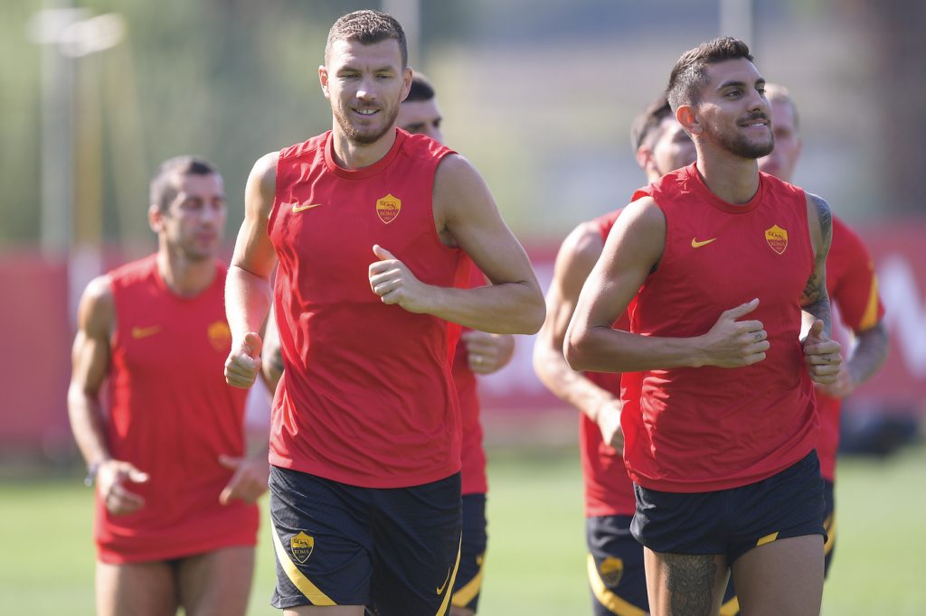 dzeko pellegrini AS Roma, sessione di allenamento a TrigoriaAS Roma, sessione di allenamento a Trigoria