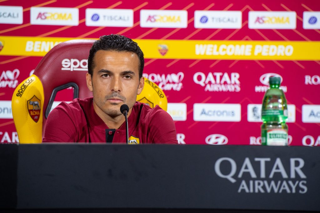 Pedro AS Roma, conferenza stampa di presentazione del calciatore Pedro