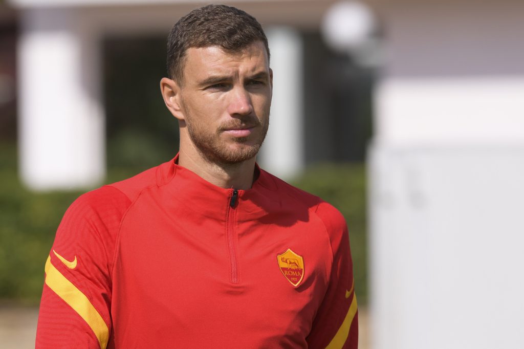 Dzeko AS Roma, sessione di allenamento a Trigoria