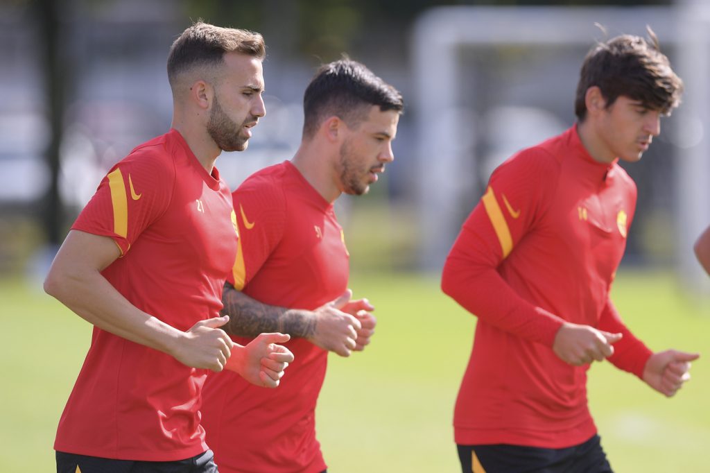 Borja Mayoral Carles Perez Villar AS Roma, sessione di allenamento a TrigoriaAS Roma, sessione di allenamento a Trigoria