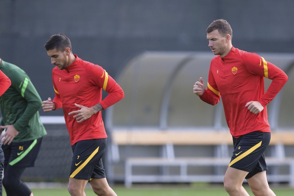 Dzeko Pellegrini AS Roma, sessione di allenamento a TrigoriaAS Roma, sessione di allenamento a Trigoria